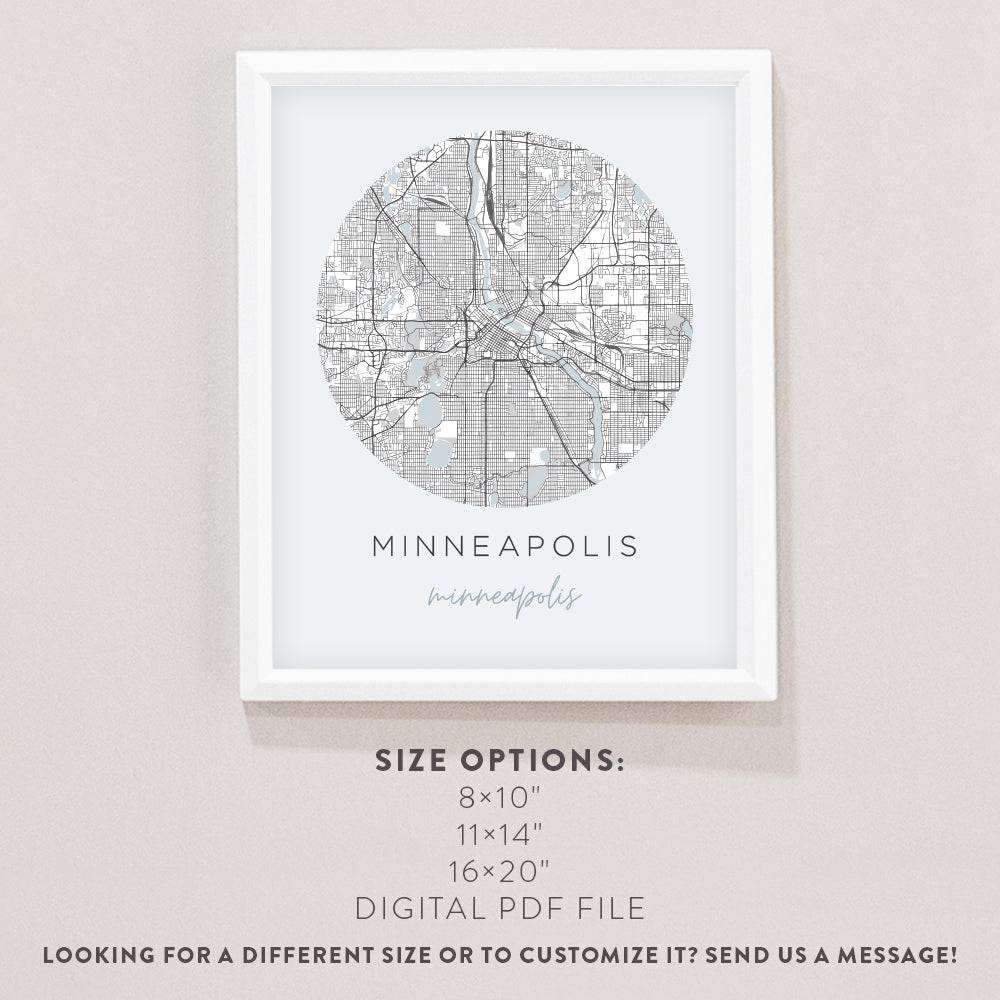 minneapolis map poster