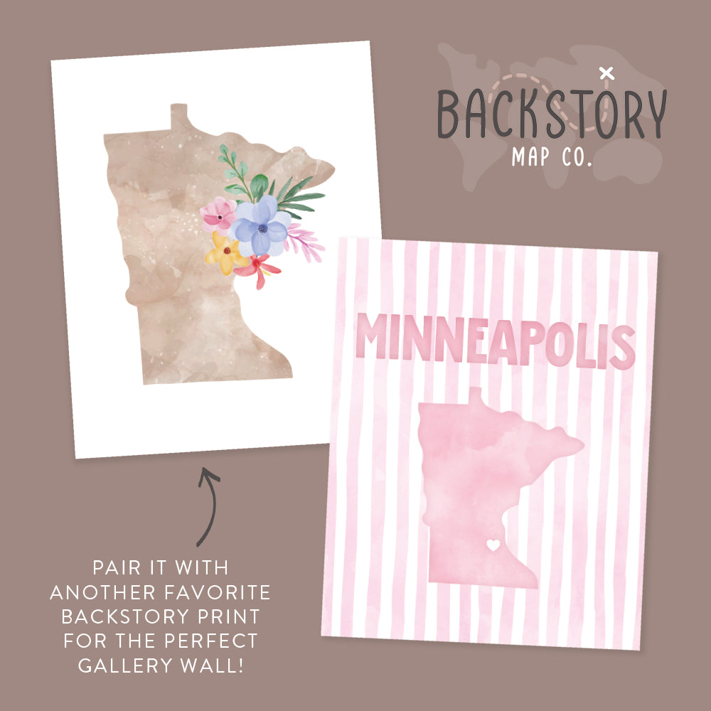 Minneapolis, Minnesota Pink Pastel Poster