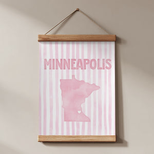 Minneapolis, Minnesota Pink Pastel Poster