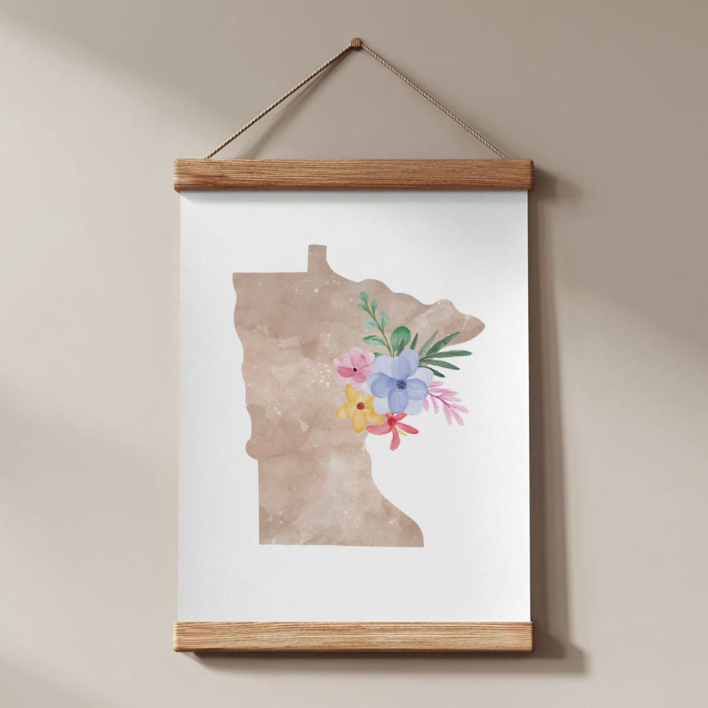 minnesota map art print