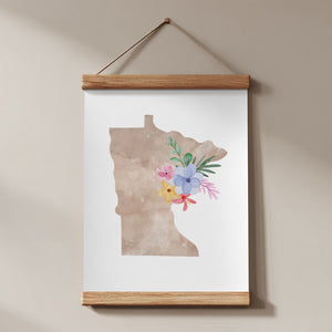 minnesota map art print
