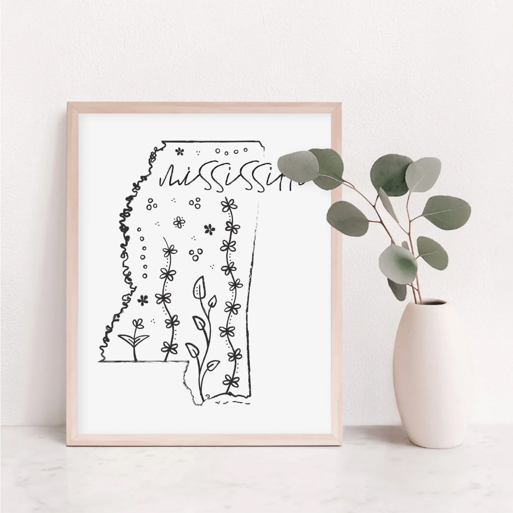 mississippi map print