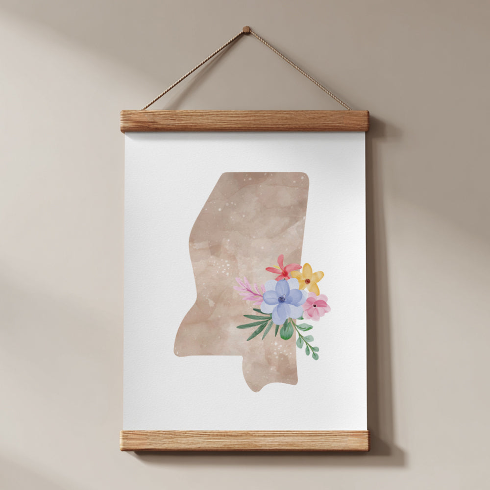 mississippi floral wall art