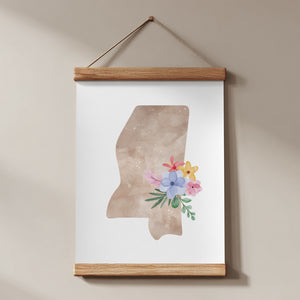 mississippi floral wall art