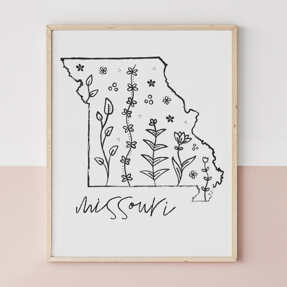 missouri map poster