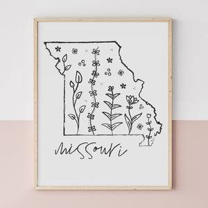 missouri map poster