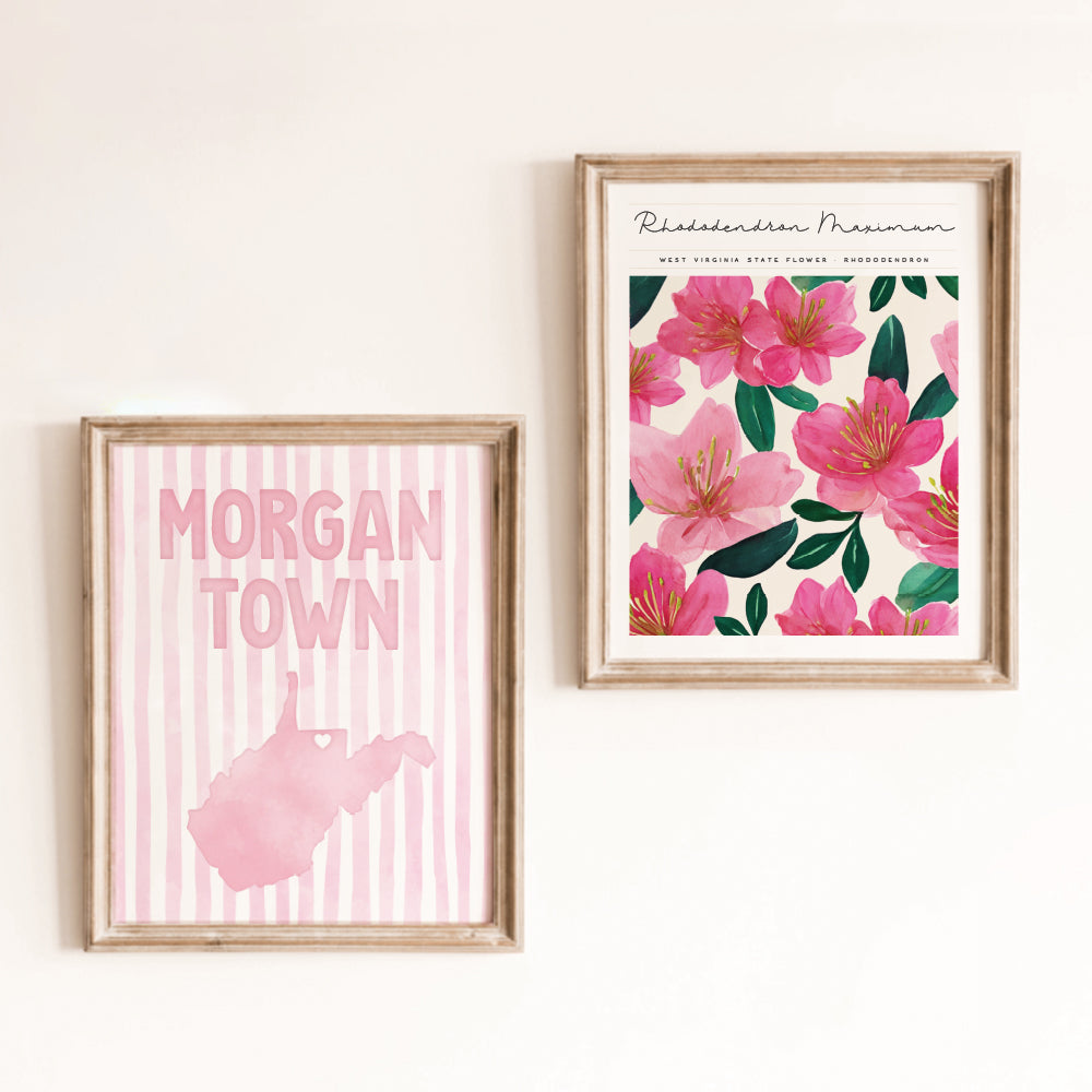 Morgantown, West Virginia Pink Pastel Poster