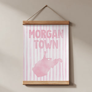 Morgantown, West Virginia Pink Pastel Poster