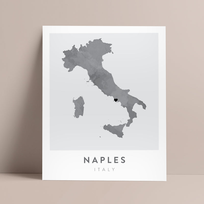naples italy map poster