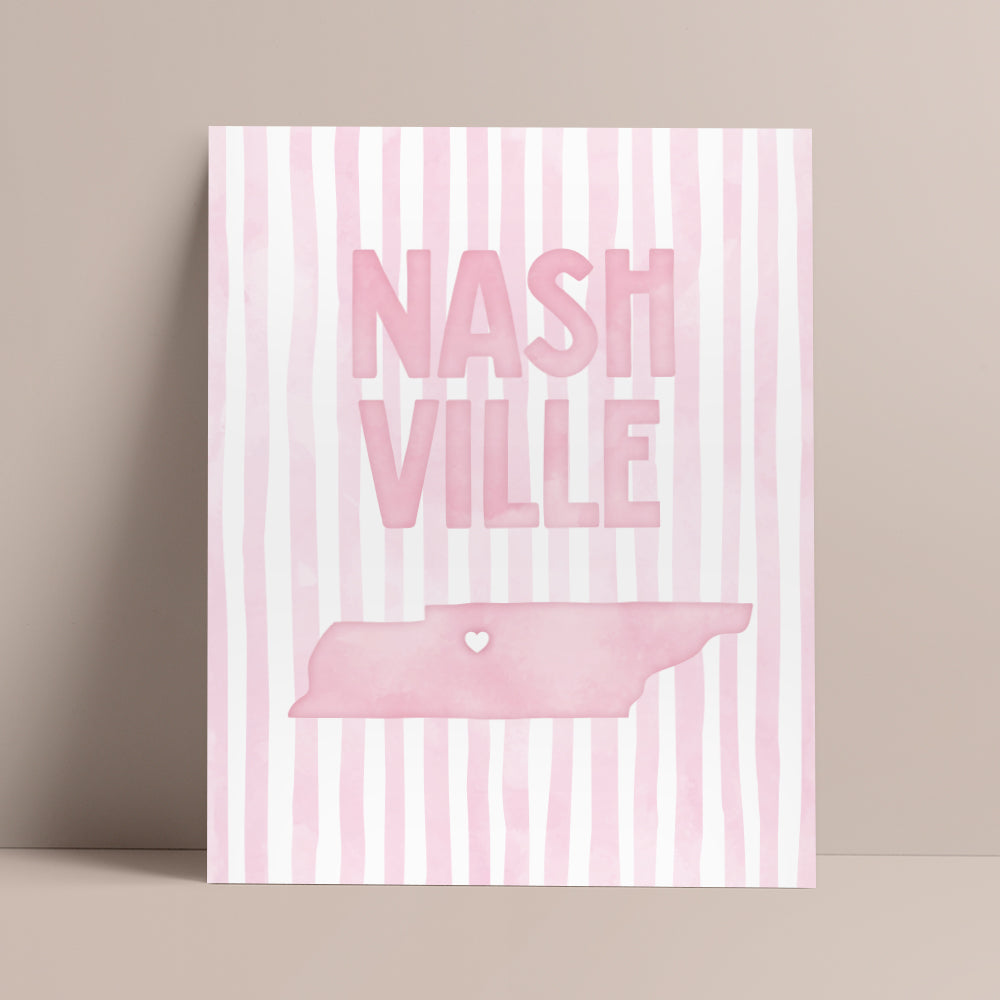 Nashville Tennessee Pink Pastel Poster
