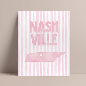 Nashville Tennessee Pink Pastel Poster