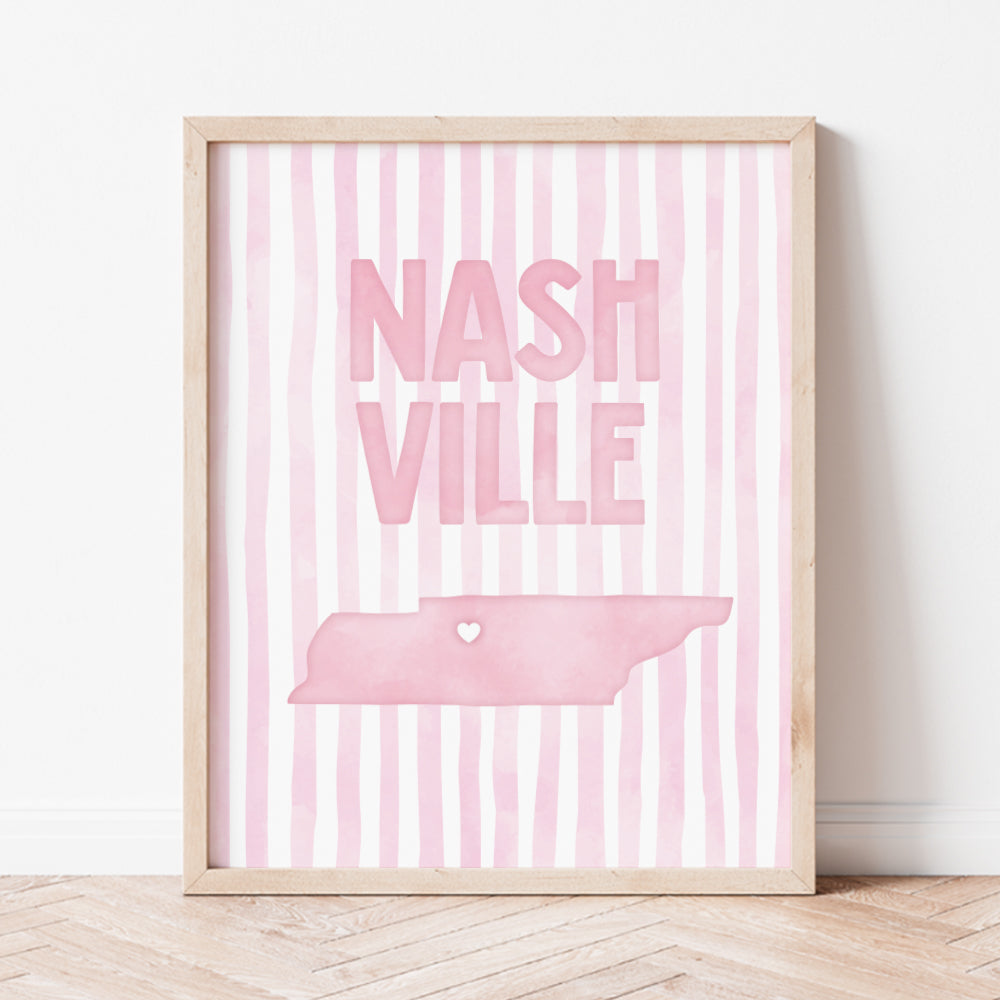 Nashville Tennessee Pink Pastel Poster