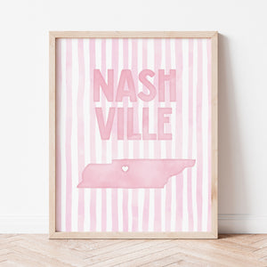 Nashville Tennessee Pink Pastel Poster