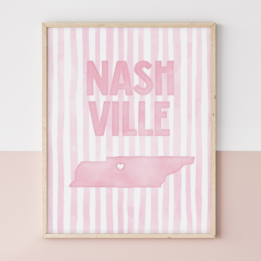 Nashville Tennessee Pink Pastel Poster