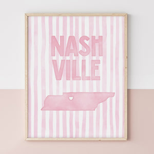 Nashville Tennessee Pink Pastel Poster