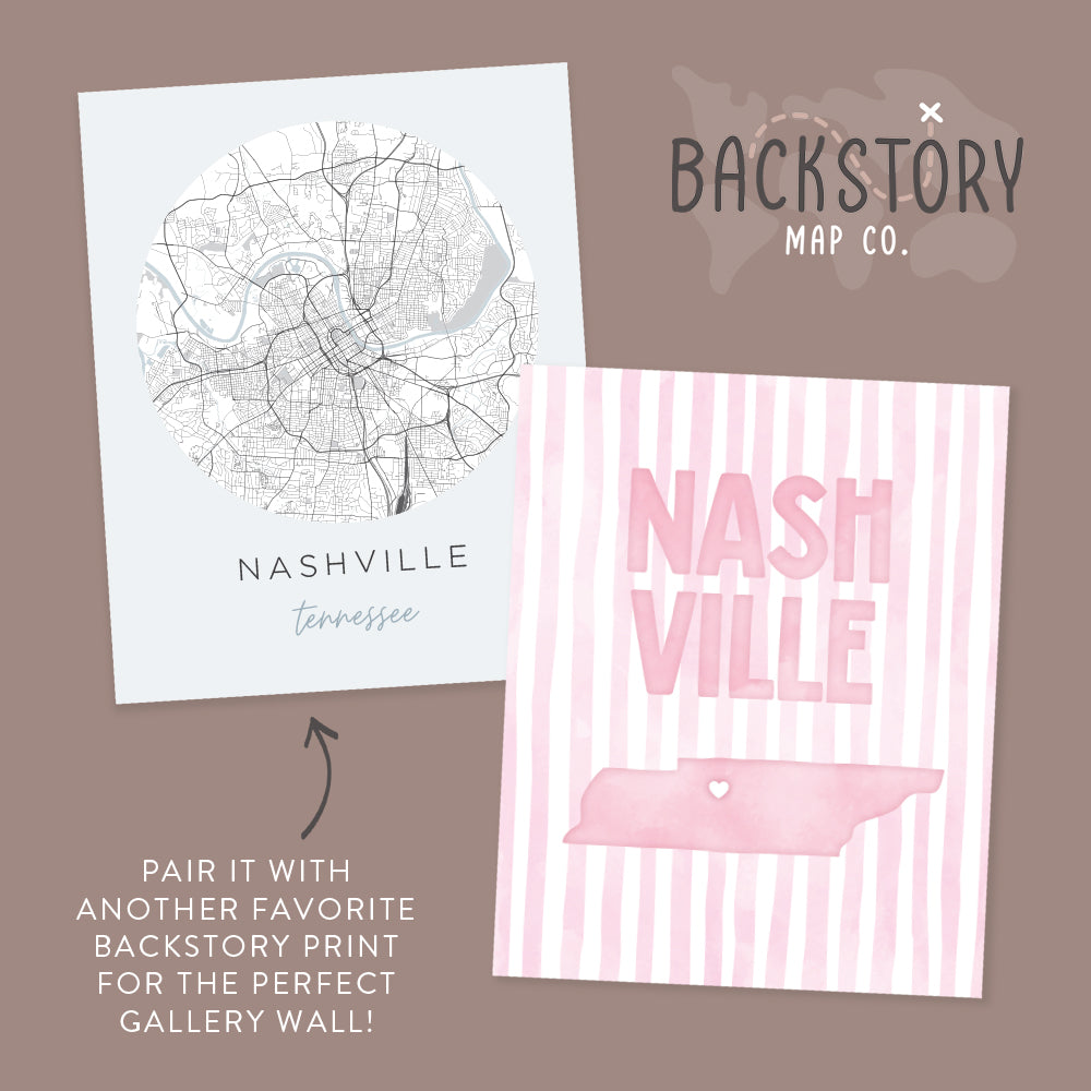 Nashville Tennessee Pink Pastel Poster