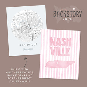 Nashville Tennessee Pink Pastel Poster