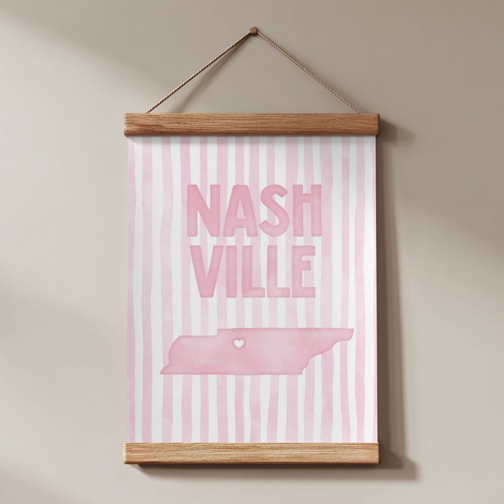 Nashville Tennessee Pink Pastel Poster
