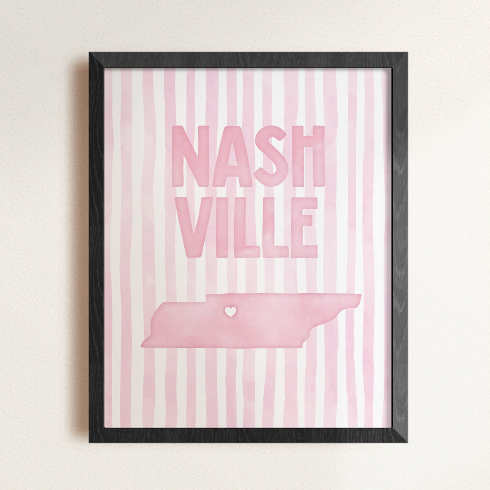 Nashville Tennessee Pink Pastel Poster
