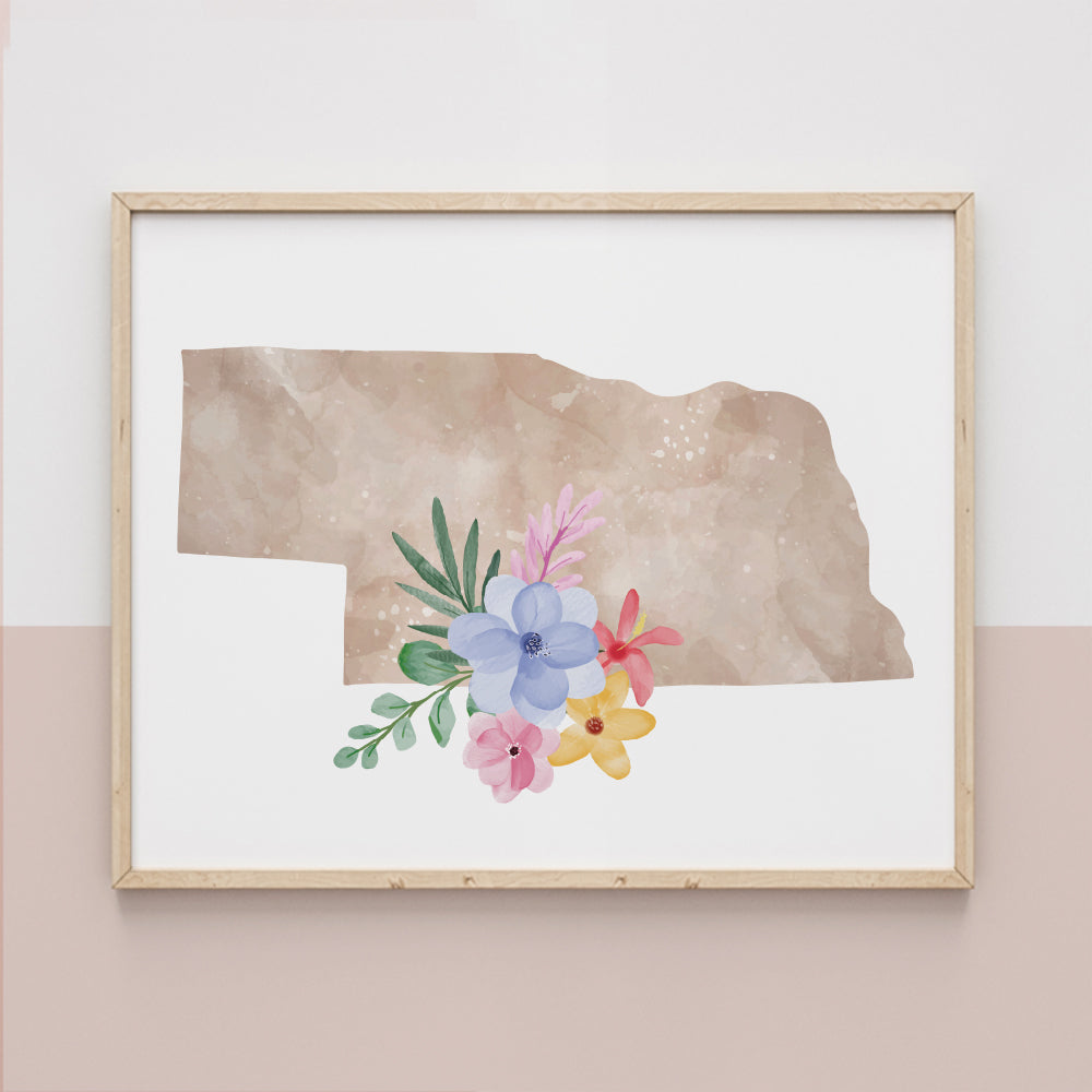  map of nebraska poster