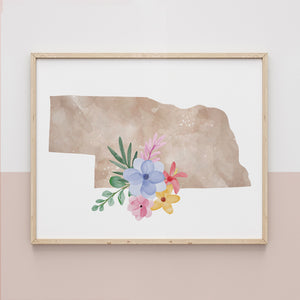  map of nebraska poster