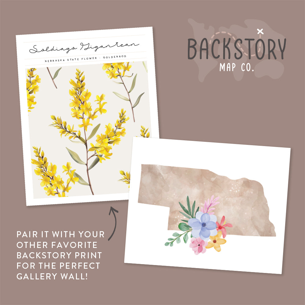 nebraska floral wall art