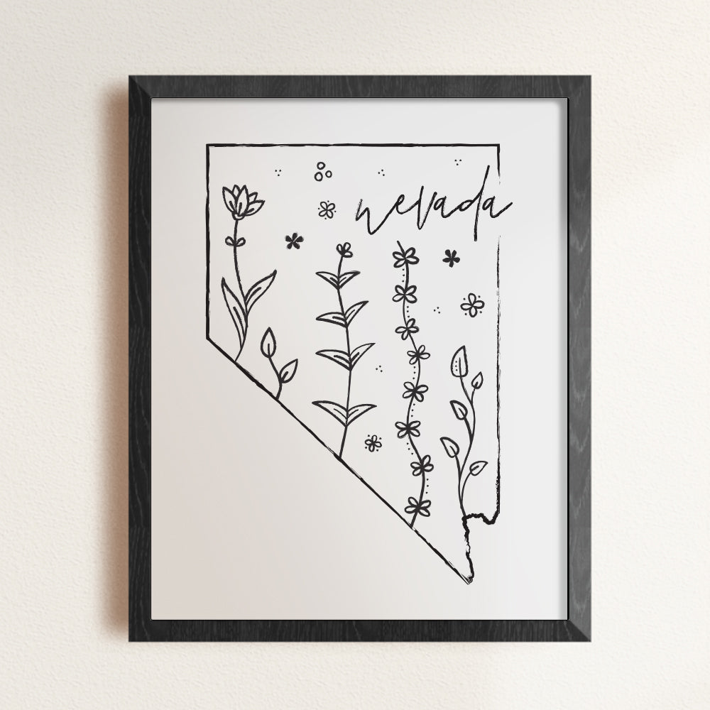 nevada floral poster
