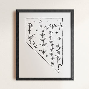 nevada floral poster
