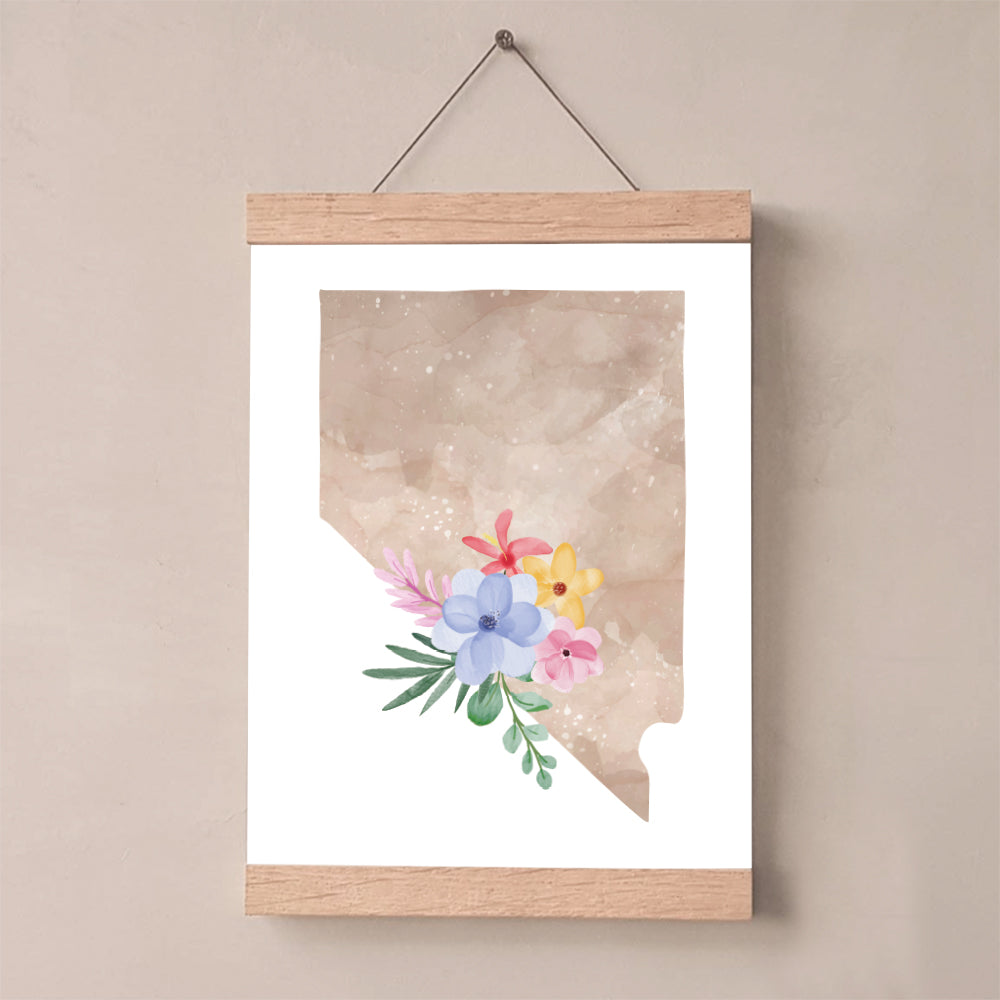 nevada map art print