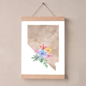 nevada map art print