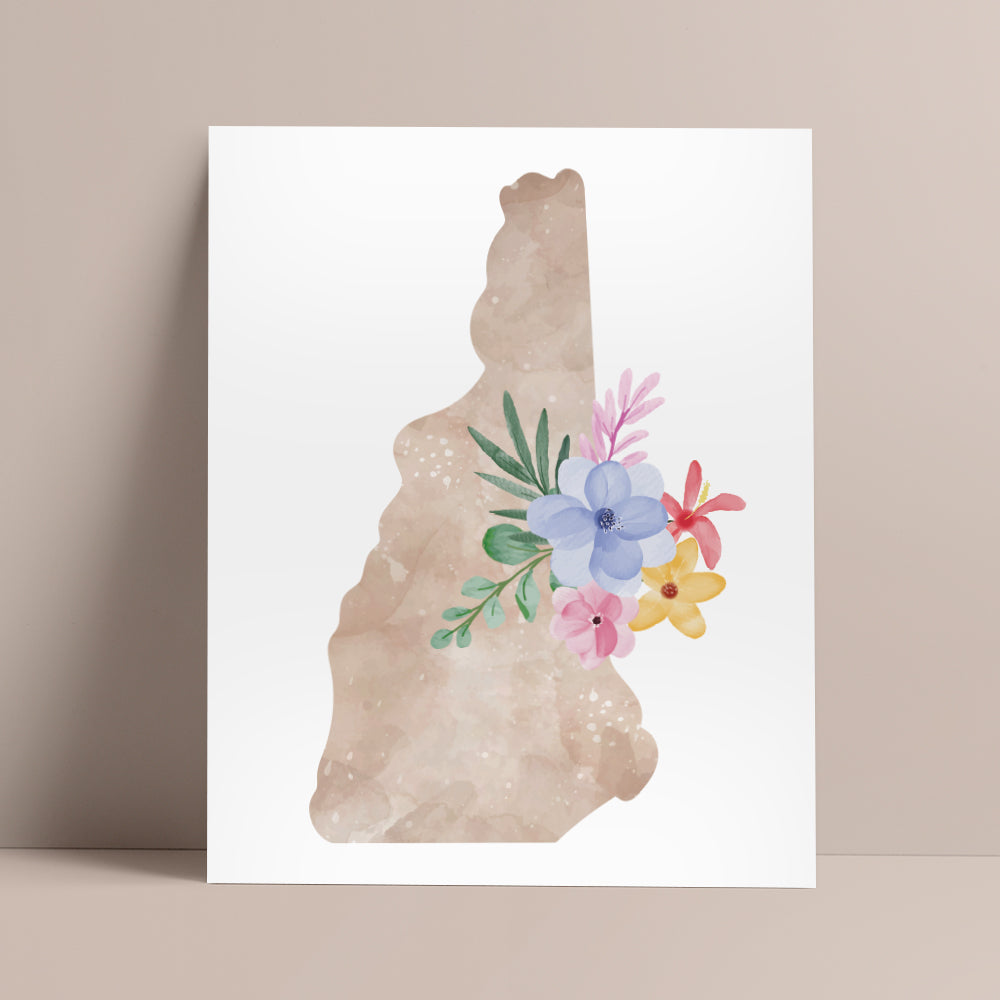 new hampshire map poster