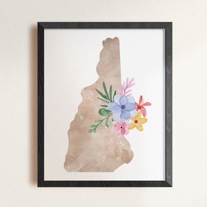 new hampshire map art print