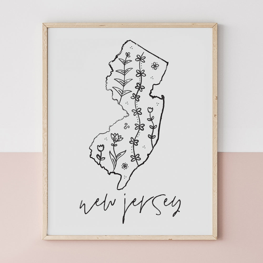 new jersey floral wall art