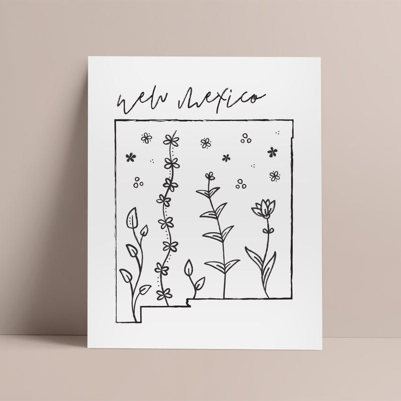 new mexico map poster