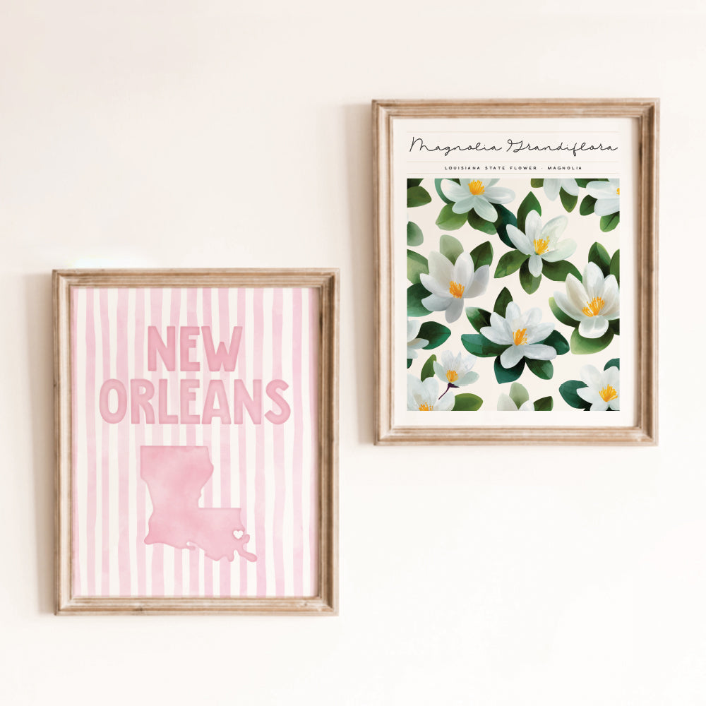 New Orleans Louisiana Poster · New Orleans Pink Pastel Wall Art