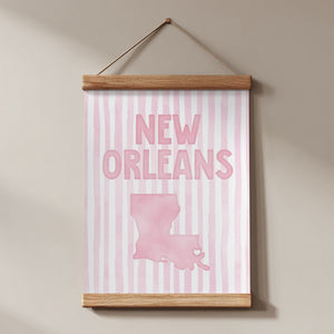 New Orleans Louisiana Poster · New Orleans Pink Pastel Wall Art