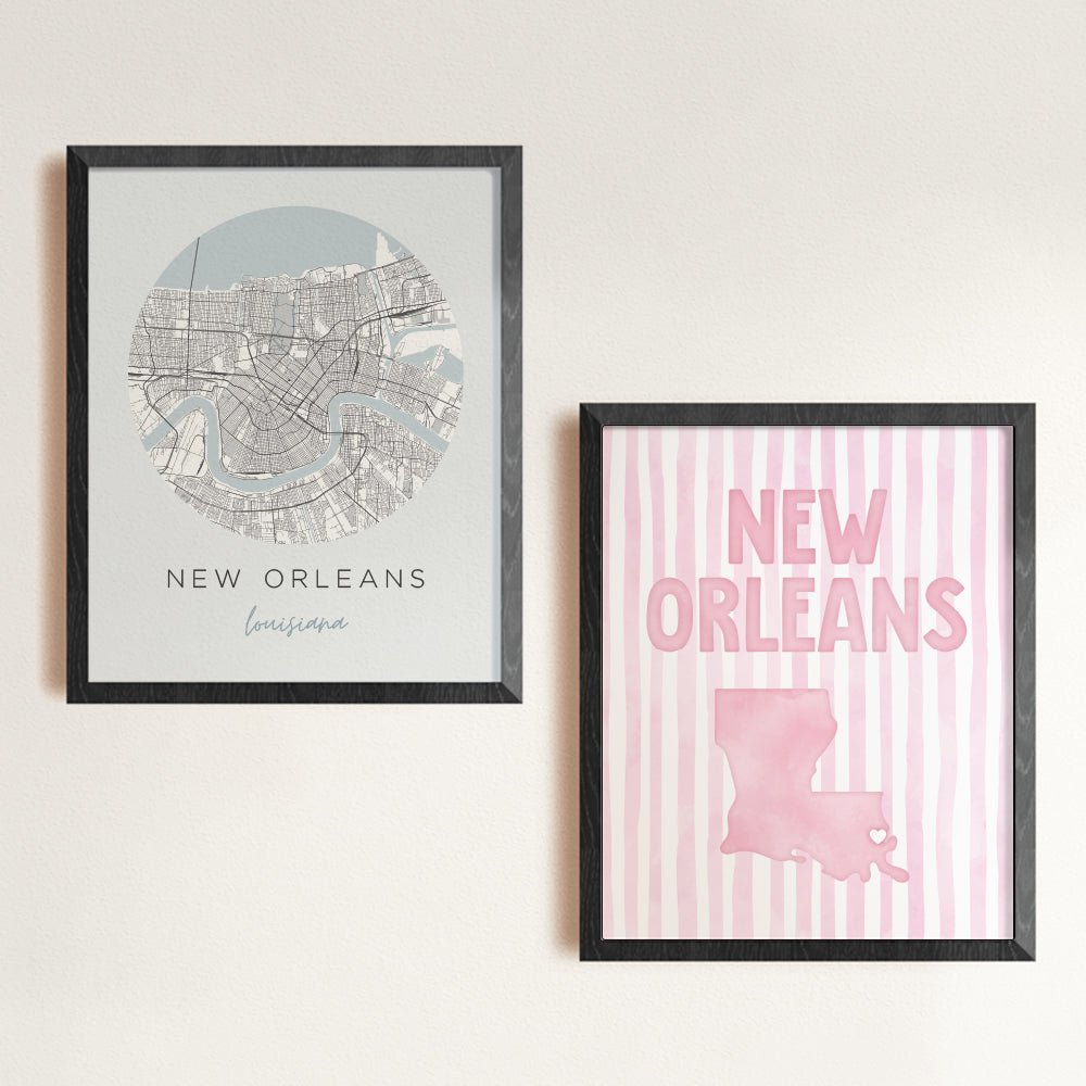 New Orleans Louisiana Poster · New Orleans Pink Pastel Wall Art