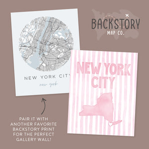 New York City Poster · New York City Pink Pastel Wall Art