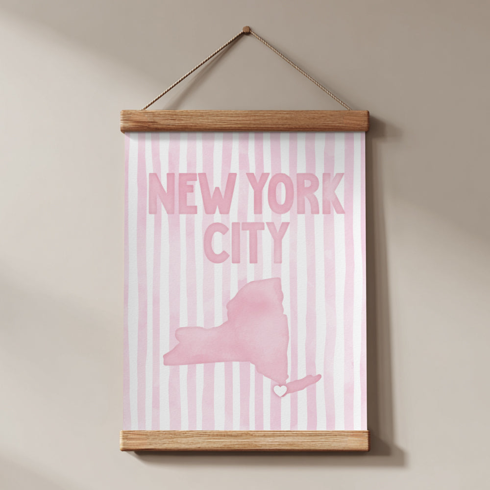 New York City Poster · New York City Pink Pastel Wall Art