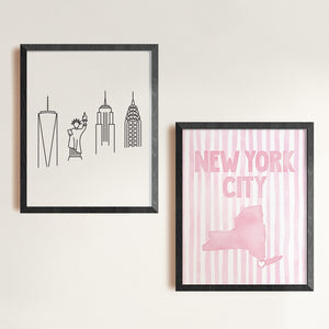New York City Poster · New York City Pink Pastel Wall Art