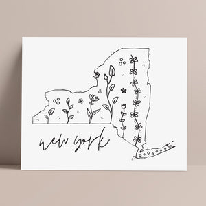 new york floral poster