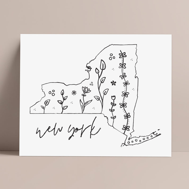 new york floral poster