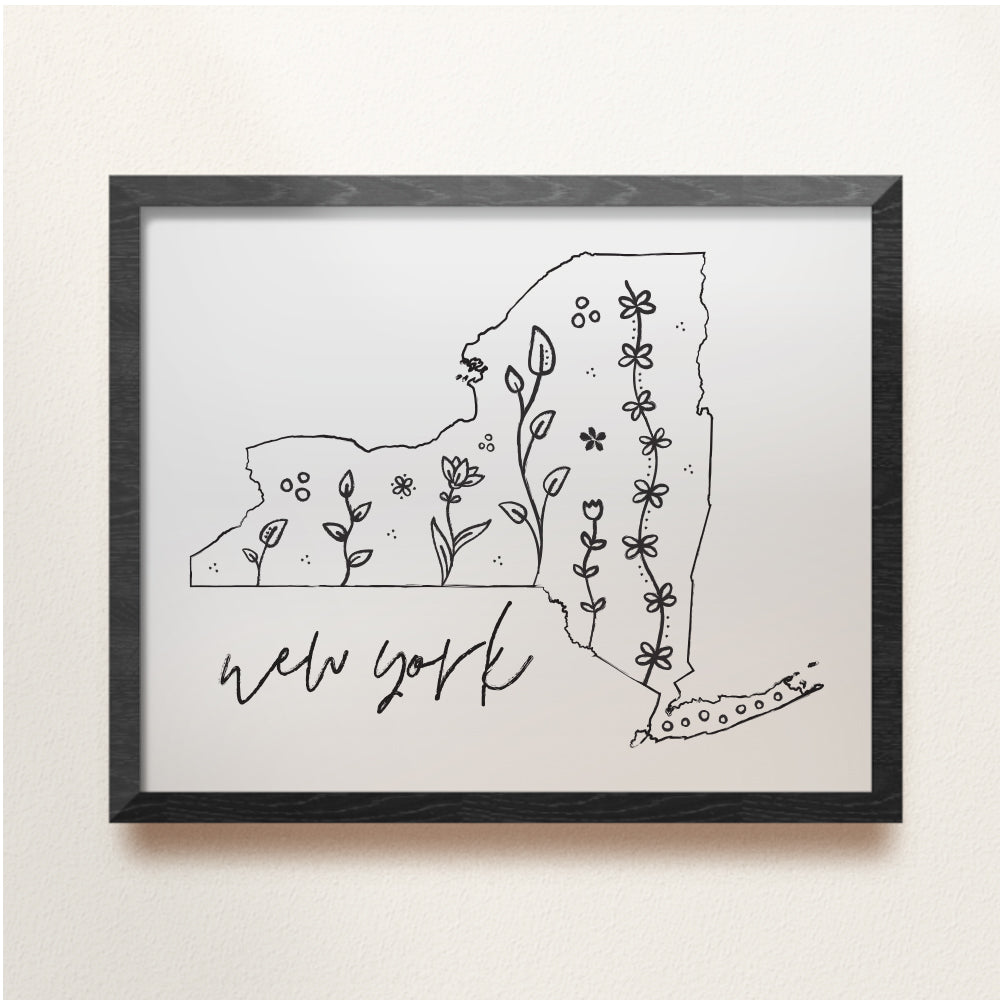 new york state floral wall art