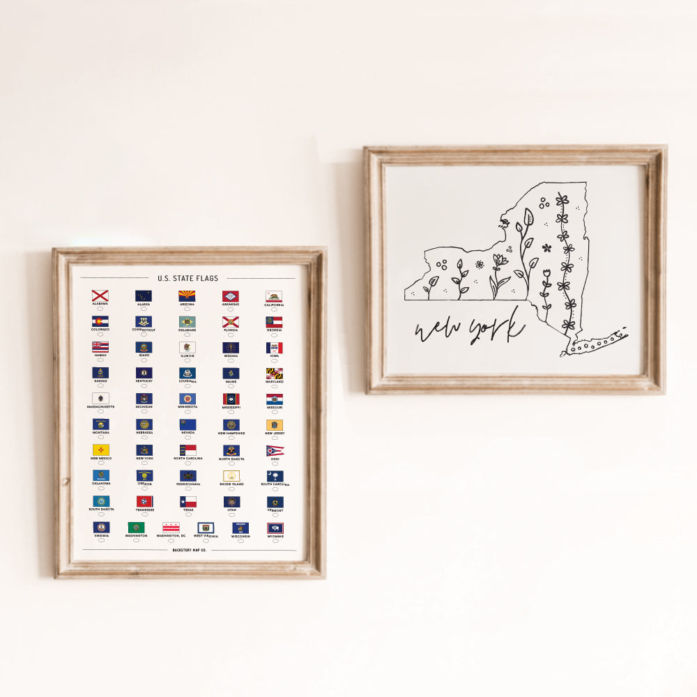 new york state outline poster