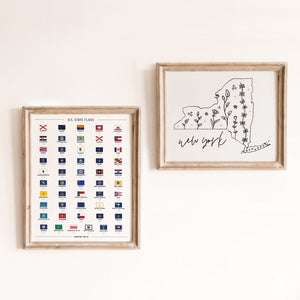 new york state outline poster