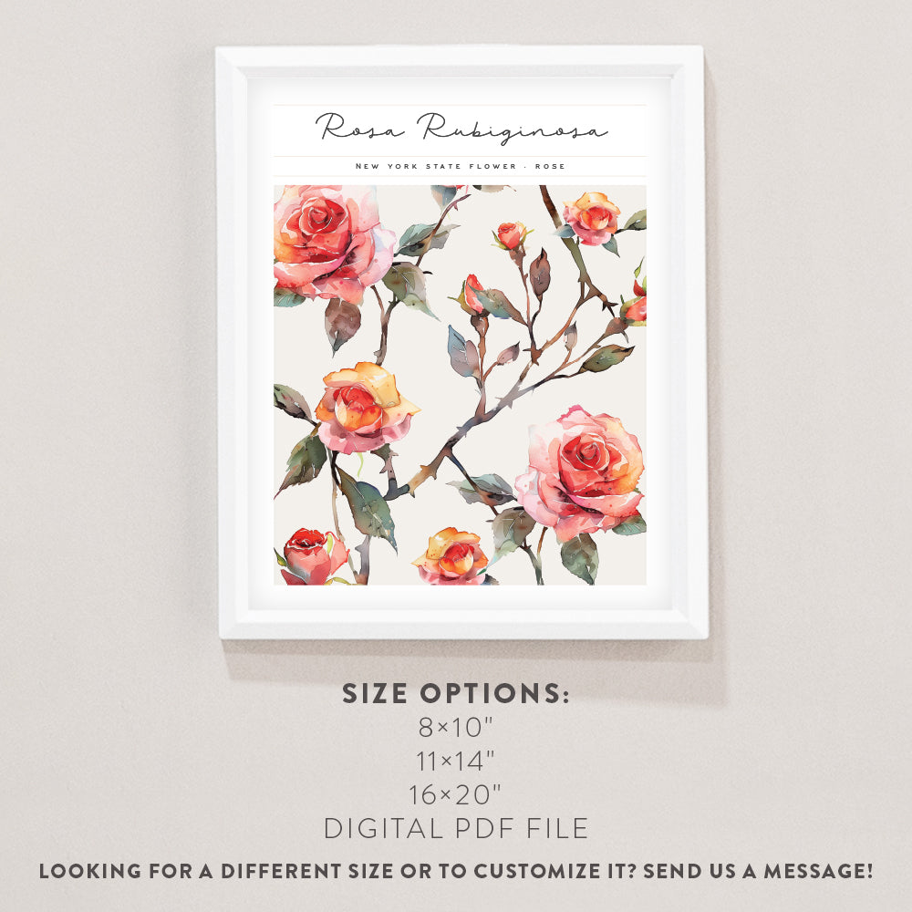 new york floral art print