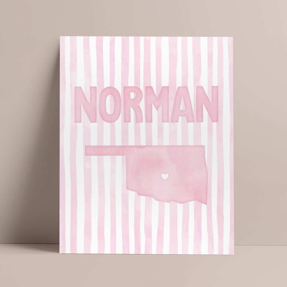 Norman, Oklahoma Pink Pastel Poster