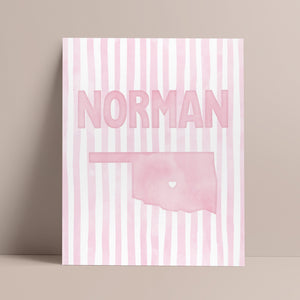 Norman, Oklahoma Pink Pastel Poster