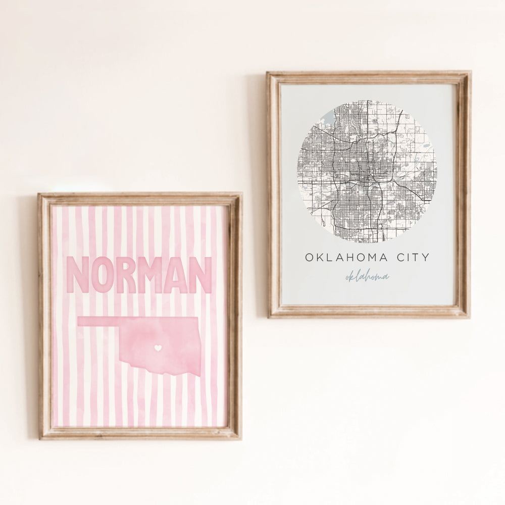 Norman, Oklahoma Pink Pastel Poster