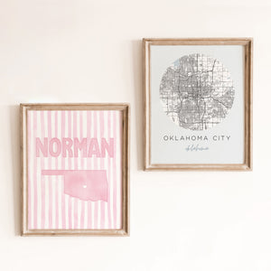 Norman, Oklahoma Pink Pastel Poster